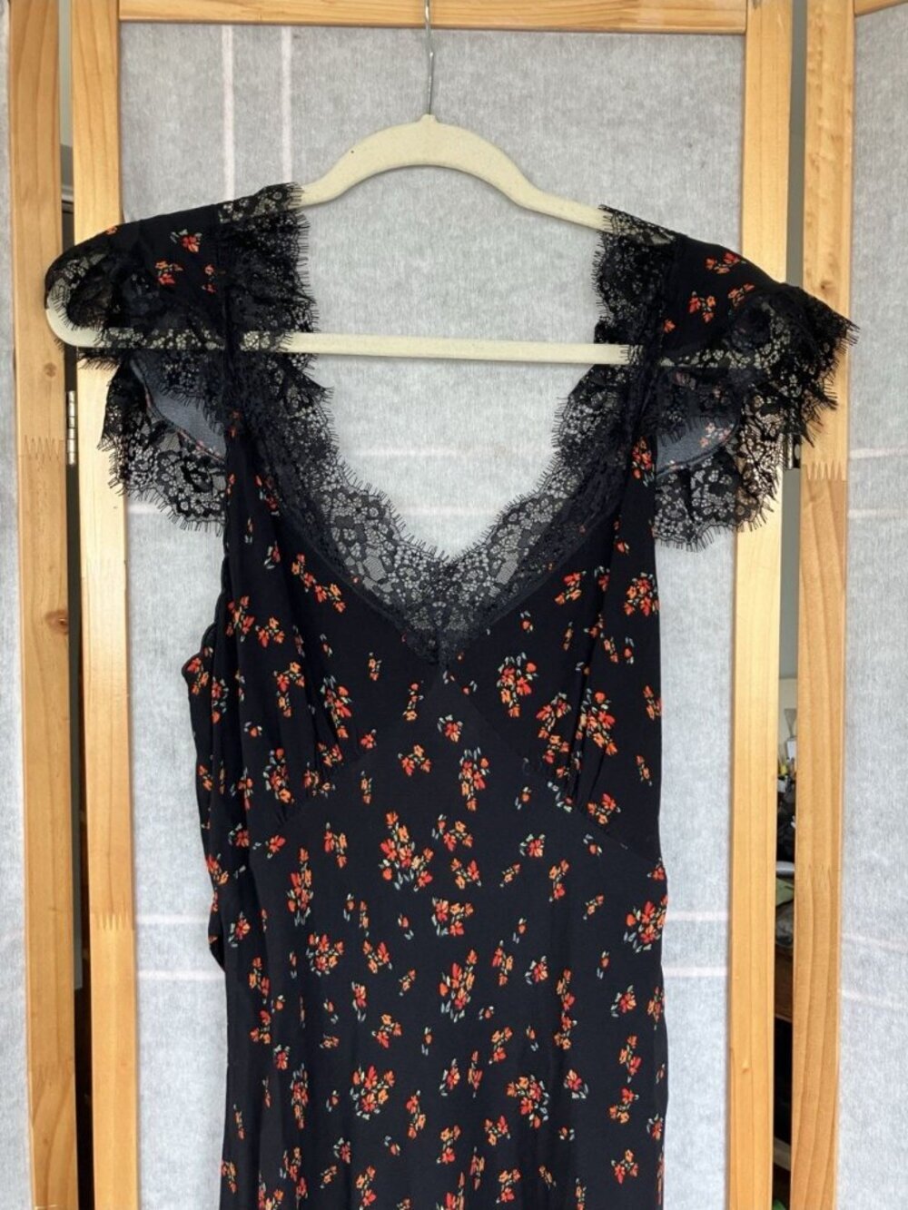 Rumored Lace Floral Maxi Dress Women's Small, Wedding Cocktail Party, Boho Goth - Picture 3 of 13